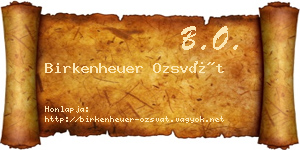 Birkenheuer Ozsvát névjegykártya